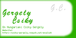 gergely csiky business card